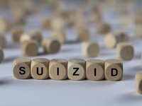 SUIZID_LEBEN_Bilder mit Wörtern aus dem Bereich Suizid, Wortwolke, Würfel, Buchstabe, Bild, Illustration
